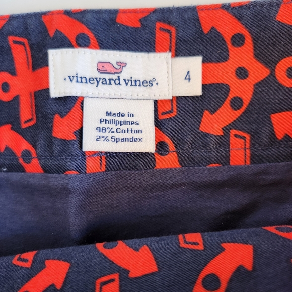 Vineyard Vines Red & Navy Anchor Print Mini Skirt Womens 4 - Picture 4 of 7
